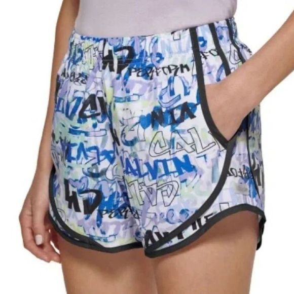 Calvin Klein Shorts Calvinklein Y2k Graffiti Blue Green Performance